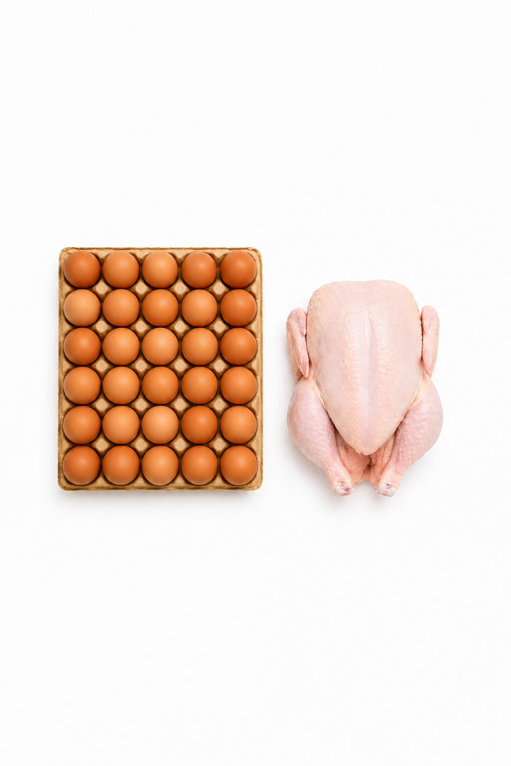 1 lohman brown Egg Crate + 1 Whole Chicken